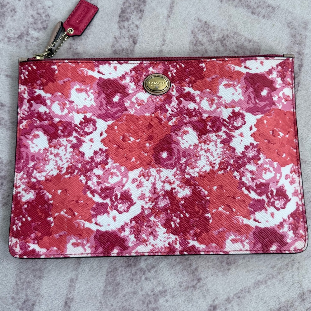 Coach Abstract Floral Patterned Pouch